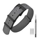 Pulseira de relógio ANNEFIT Nylon 22 mm à prova d'água com fivela pesada cinza