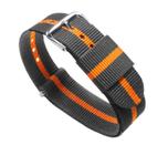 Pulseira de relógio Barton Ballistic Nylon NATO 24 mm Smoke/Pumpkin