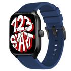 Pulseira de Silicone Fecho Preto compatível com GTS4 A2168 / GTS 4 Mini A2176 - Azul Marinho