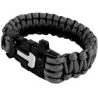 Pulseira De Sobrevivência Preta Guepardo Af0301 Paracord 3M