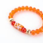 Pulseira Egunita Firma Laranja e Vermelha Cristal e Silicone