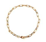 Pulseira Elo Cadeado Unissex Folheasdo Ouro 18k