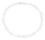 Pulseira Elo Coração Feminina Moda Prata 925