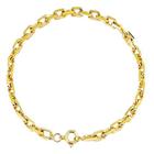 Pulseira Elo Curto Masculina 22cm Banhada a Ouro