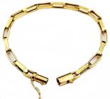 Pulseira Elo Quadrado com Fecho Canhão Masculina 19cm 3.5 grama em Ouro 18k