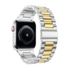 Pulseira Elos Clássica Aco Inox Prata Gold Compatível com Apple Watch