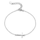 Pulseira Embolden Jewelry Dainty Sideways Cross Silver 925