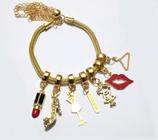 Pulseira Estilista Moda Beleza Folheado A Ouro 18k