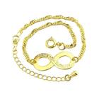 Pulseira Feminina 16/21Cm 1Mm Infinito Folheado Ouro Pl241