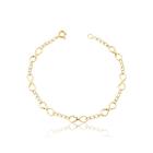 Pulseira Feminina 18 cm Ouro 18K Infinitos grandes