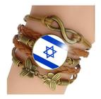 Pulseira Feminina Bandeira de Israel Ajustável