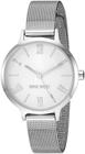 Pulseira feminina de malha Watch Nine West, estojo de 31 mm, prateado