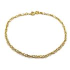 Pulseira Feminina de Ouro 18k Elo Trabalhado Meia Corda