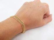 Pulseira Feminina Em Ouro 18k Grossa Lacraia