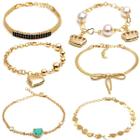 Pulseira Feminina Folheada Ouro 18K Kit Com 10Un