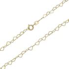 Pulseira Feminina Infantil Corações Ouro 18k 15cm Reforçada