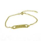 Pulseira Feminina Nome Valentim Banhada Ouro 18K -1080065