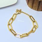 Pulseira Feminino Corrente Elo quadrado Retangular Folheado Ouro Elo Grosso Dourado Prata Luxo Feminina Moda