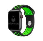 Pulseira Furos SM Preto/Verde Compatível Apple Watch 40mm - Baú do Viking