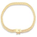 Pulseira Groumet Elo Duplo com Fecho Gaveta Masculina 22cm Banhada a Ouro