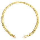 Pulseira Groumet Elo Duplo com Fecho Mosquetão Masculina 21cm 2.0 grama em Ouro 18k