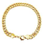 Pulseira Groumet Elo Duplo Masculina 19cm Banhada a Ouro