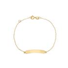 Pulseira Infantil Chapinha Ouro 18k 750