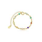 Pulseira Infantil Colorida Banhada A Ouro 18K