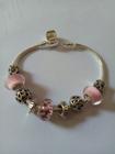 Pulseira Infantil com Murano Rosa