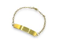 Pulseira Infantil Elos Longos Plaquinha/Chapa Em Ouro 18K