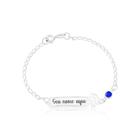 Pulseira Infantil Menino Pedra Azul Com Nome Prata 925