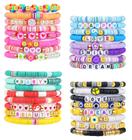 Pulseira LUYI Preppy Jewelry Clay Bead colorida para mulheres x3