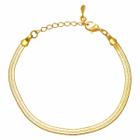 Pulseira Malha Chapada Folheada em Ouro 18K SoftJoias