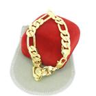 Pulseira Masculina 20Cm 1Cm Largura Folheada Ouro Pl189