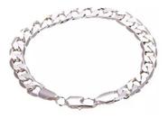 Pulseira Masculina 6 Mm Elo Grumet Folheada A Prata 925