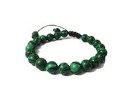 Pulseira Masculina Bolinha Pedra Malaquita Verde 8Mm