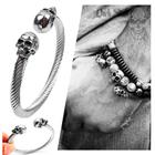 Pulseira Masculina Caveira Aço Cirúrgico Ajustável Bracelete King Skull Punk Rock Biker