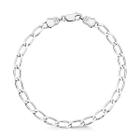 Pulseira Masculina de Prata 925 com banho de ródio branco 21 cm