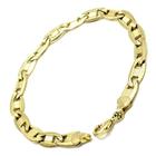 Pulseira Masculina Piastrine Riscado 20cm Banho Ouro 1822