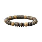 Pulseira Masculina Vintage Pedra Natural Madeira Hematita Olho De Tigre Contas De Coco Pulsera