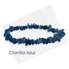 Pulseira Natural Pedra Cianita Azul Em Cascalho