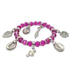 Pulseira Obá Orixás Umbanda Candomblé Rosa Choque Ajustável