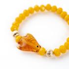 Pulseira Oxum Firma Peixe Amarelo Cristal e Silicone