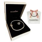 Pulseira Pandora Presente com Caixinha E Sacola Pandora + berloque coração