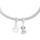 Pulseira Pata Cachorro Berloque Banhado a Prata 925