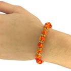 Pulseira Pedra Natural Malaquita Laranja com Strass 8 mm