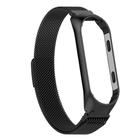 Pulseira Preta Milanese Aço Inoxidável Fecho Imã Mi band 5 e 6