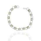 Pulseira Quartzo Branco Pedras Naturais Banhado a Prata 925