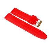 Pulseira Relógio Em Silicone Terminal Curvo 22Mm Vermelho