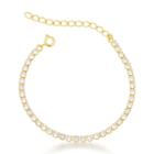 Pulseira Riviera Cristal 3mm Banhada a Ouro 18k